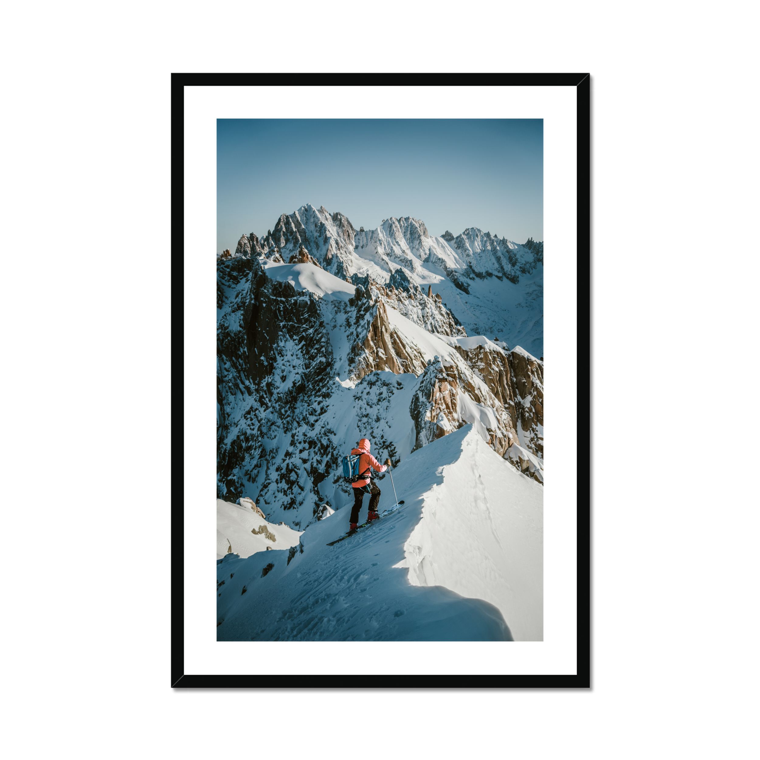 This is a photo of Mountain, Mountain Range, Nature, Outdoors, Peak, Piste, Snow, Sport, Person, Adventure, Hiking, Leisure Activities, Ice, Helmet, Glacier, Clothing, Footwear, Shoe
